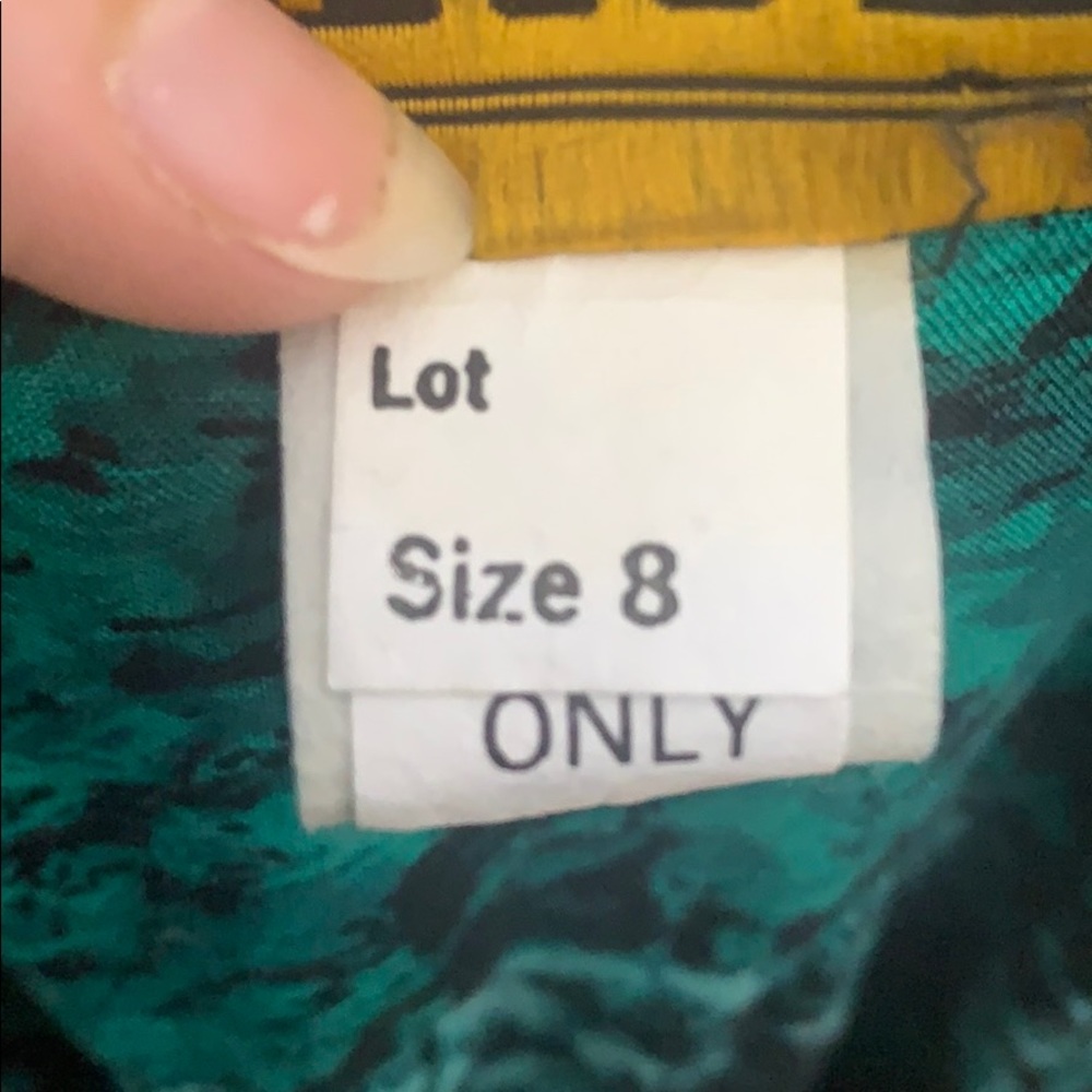 Vintage Green & Black Abstract  Blouson Dress 8 - Picture 10 of 12